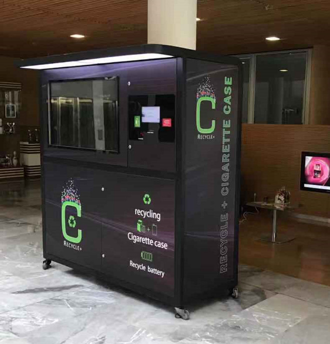 mais recente caso da empresa sobre Reverso de RVM que recicla vendendo o machime para o aeroporto